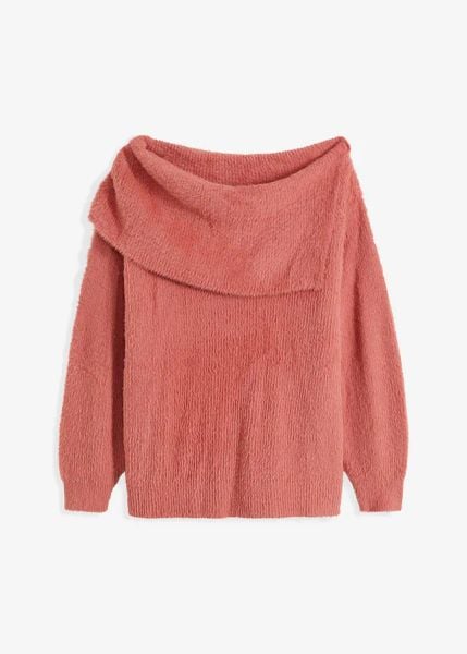 Sweter z asymetrycznym dekoltem off-shoulder. Czarne swetry bonprix, bez wzorów, bez ramiączek. Za 79.99 zł.