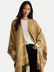 LAUREN RALPH LAUREN Ponczo 454P23618002 Beżowy ciemny. Brązowe swetry Lauren Ralph Lauren, bez wzorów, z syntetyku, bez ramiączek. Za 989.99 zł.