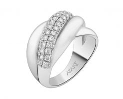 Pierścionek z białego złota z brylantami - 0,61 ct - próba 585. Białe pierścionki Apart, z brylantem, złote. W wyprzedaży za 10,493.00 zł.