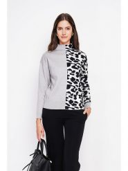 ASSUILI Sweter w kolorze szaro-czarno-białym rozmiar: 36. Białe swetry Assuili, bez wzorów, bez ramiączek. Za 113.99 zł.