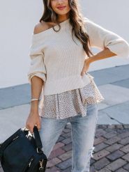 Milan Kiss Sweter w kolorze kremowym rozmiar: M. Brązowe swetry Milan Kiss, m, bez wzorów, bez ramiączek. Za 158.10 zł.