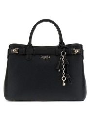 Guess Torebka "Gregoria" w kolorze czarnym - 34 x 24 x 11 cm rozmiar: onesize. Czarne torby na ramię Guess, z aplikacjami, z materiału, przez ramię, bez dodatków. Za 469.99 zł.