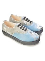 Goby Ssneakersy w kolorze beżowo-błękitnym rozmiar: 38. Brązowe trampki Goby, bez wzorów, bez zapięcia. Za 260.99 zł.