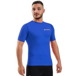Koszulka piłkarska termoaktywna dla dorosłych Givova Corpus 2 niebieska. Niebieskie bluzki Givova, m, bez wzorów, sportowe, bez kołnierzyka, bez ramiączek. Za 39.00 zł.