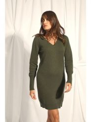 Just Cashmere Kaszmirowa sukienka w kolorze khaki rozmiar: M. Brązowe sukienki Just Cashmere, na co dzień, m, bez wzorów, z kaszmiru, bez kołnierzyka, bez ramiączek, midi, proste. Za 426.99 zł.