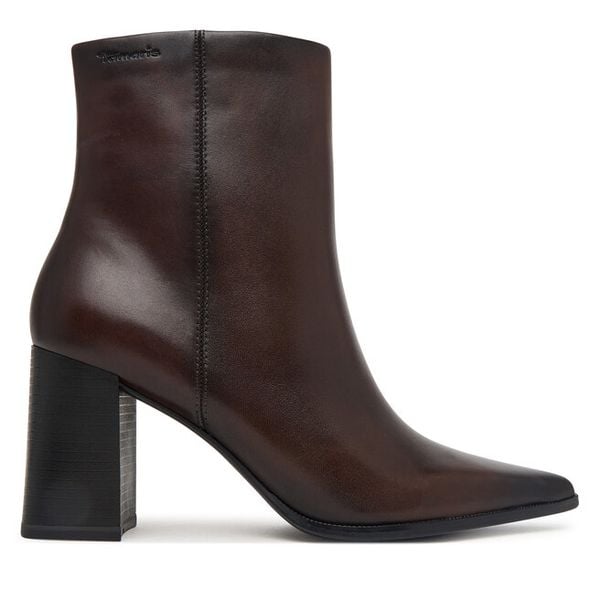 Botki Tamaris. Czerwone botki Tamaris, bez wzorów, bez obcasa, na słupku, bez zapięcia. Za 469.99 zł.