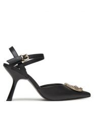 Just Cavalli Sandały 78RA3S12 ZP273 Czarny. Czarne sandały Just Cavalli, bez wzorów, ze skóry, bez obcasa, na płaskiej podeszwie, bez zapięcia. Za 719.99 zł.