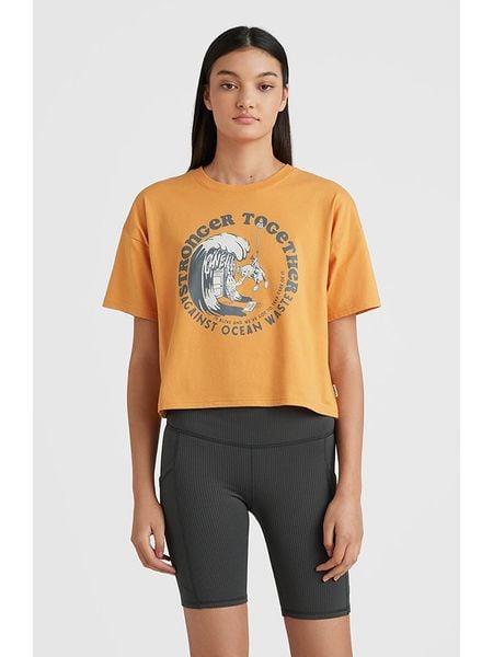 O'Neill Koszulka "Stream" w kolorze pomarańczowym rozmiar: L. Pomarańczowe bluzki O'Neill, l, bez wzorów, z bawełny, bez kołnierzyka, bez ramiączek. Za 60.73 zł.