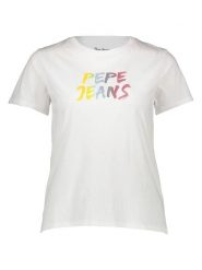 Pepe Jeans Koszulka w kolorze białym rozmiar: XS. Białe bluzki Pepe Jeans, xs, bez wzorów, z bawełny, bez kołnierzyka, bez ramiączek. Za 65.69 zł.