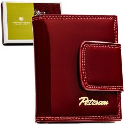 Portfel damski Peterson PTN BC-42329 czerwony. Czerwone portfele Peterson, bez wzorów, ze skóry. Za 119.99 zł.