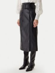 Morgan Spódnica z imitacji skóry 242-JADY Czarny Regular Fit. Czarne spódnice Morgan, bez wzorów, ze skóry. Za 359.99 zł.