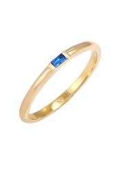 Elli PREMIUM Damy Prostokątna równina z syntetycznym szafirem w 925 r. pozłacanym srebrem próby 925 Sterling Silver. Pierścionki 1 ct Damski. Szare pierścionki Elli PREMIUM, z szafirem, pozłacane. Za 208.99 zł.