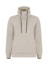 Clique Hobart Women bluza z wysokim kołnierzem z tkaniny air-layer – Stone. Brązowe bluzy sportowe CLIQUE, s, bez wzorów, z elastanu, bez kaptura. Za 188.33 zł.