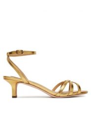 LAUREN RALPH LAUREN Sandały Kendyl 802P10398001 Złoty. Żółte sandały Lauren Ralph Lauren, bez wzorów, ze skóry, bez obcasa, na płaskiej podeszwie, bez zapięcia. Za 728.99 zł.