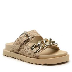 Klapki Guess. Czarne klapki Guess, z aplikacjami, bez obcasa. Za 249.99 zł.