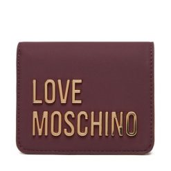 Mały Portfel Damski LOVE MOSCHINO. Czerwone portfele Love Moschino, bez wzorów. Za 399.99 zł.