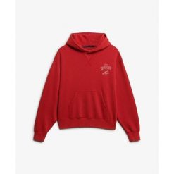 Bluza damska z kapturem Superdry Heritage Hamptons. Czerwone bluzy Superdry, bez wzorów, z kapturem. Za 327.70 zł.
