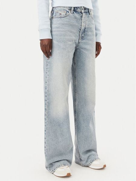 Tommy Jeans Jeansy DW0DW23027 Niebieski Wide Leg. Niebieskie jeansy Tommy Jeans, bez wzorów. Za 329.99 zł.