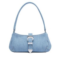 Torebka Tommy Jeans. Niebieskie torebki klasyczne Tommy Jeans, bez wzorów, z denimu, bez dodatków. Za 489.99 zł.