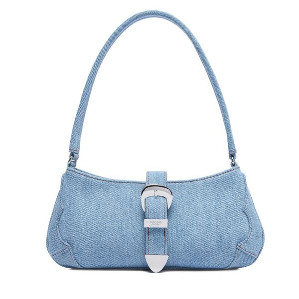 Torebka Tommy Jeans. Niebieskie torebki klasyczne Tommy Jeans, bez wzorów, z denimu, bez dodatków. Za 489.99 zł.