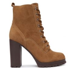 Botki Aldo. Brązowe botki Aldo, bez wzorów, bez obcasa, na słupku, bez zapięcia. Za 619.99 zł.