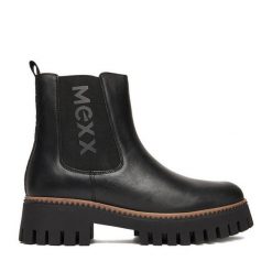 Sztyblety MEXX. Czarne botki Mexx, bez wzorów, bez obcasa, na płaskiej podeszwie, bez zapięcia. Za 369.99 zł.