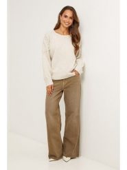 Soft Cashmere Sweter w kolorze kremowym rozmiar: 38/40. Brązowe swetry Soft Cashmere, bez wzorów, bez ramiączek. Za 178.79 zł.