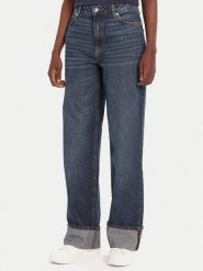 HUGO Jeansy Gealena_2 50542144 Granatowy Wide Leg. Niebieskie jeansy Hugo, bez wzorów. Za 699.99 zł.