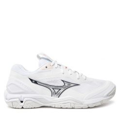 Buty halowe Mizuno. Białe obuwie sportowe Mizuno, bez zapięcia, mizuno wave. Za 639.99 zł.