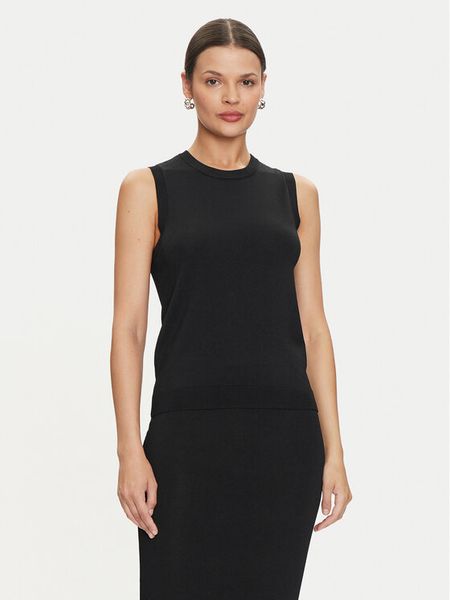 Armani Exchange Top 6DYH1D YMH6Z 1200 Czarny Slim Fit. Czarne topy Armani Exchange, m, bez wzorów, z wiskozy, bez kołnierzyka, bez ramiączek. Za 229.99 zł.