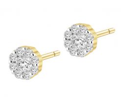 Kolczyki z żółtego złota z brylantami - 0,10 ct - próba 585. Żółte kolczyki Apart, z brylantem, złote. Za 2,290.00 zł.