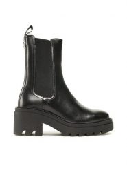 Gino Rossi Botki RST-CIRCLE-02 Czarny. Czarne botki Gino Rossi, bez wzorów, ze skóry, bez obcasa, na słupku, bez zapięcia. Za 349.99 zł.