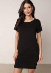 Czarna Sukienka z Bawełny o Pudełkowym Kroju z Kieszeniami Briarspark. Czarne sukienki Born2be, do pracy, l, bez wzorów, z bawełny, biznesowe, bez kołnierzyka, bez ramiączek, mini, proste. Za 49.99 zł.
