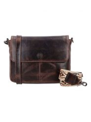 HIDE & STITCHES Skórzana torebka w kolorze brązowym - 24 x 17 x 7 cm rozmiar: onesize. Brązowe torby na ramię HIDE & STITCHES, bez wzorów, z materiału, na ramię, bez dodatków. Za 252.99 zł.