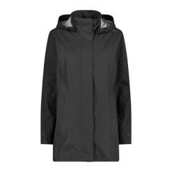 Płaszcz damski przeciwdeszczowy CMP 39X6646. Czarne płaszcze CMP, xl, bez wzorów, z materiału, z kapturem. Za 209.99 zł.