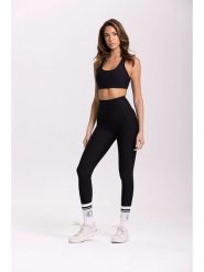 Onamaste Legginsy sportowe "Lotus" w kolorze czarnym rozmiar: L/XL. Czarne legginsy Onamaste, l, bez wzorów, z materiału, z podwyższonym stanem, outdoorowe. Za 105.88 zł.