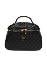 Guess Kosmetyczka PW7555 P6161 Czarny. Czarne kufry i kosmetyczki Guess, z aplikacjami, ze skóry, bez dodatków. Za 269.99 zł.