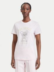 Guess T-Shirt V6BI28 K9360 Różowy jasny Regular Fit. Czerwone t-shirty Guess, l, z aplikacjami, z bawełny, bez kołnierzyka, bez ramiączek. Za 234.99 zł.