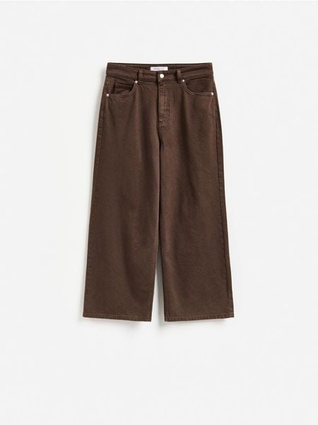 Jeansy culotte - dark grey jeans. Szare jeansy Reserved, bez wzorów. Za 129.99 zł.