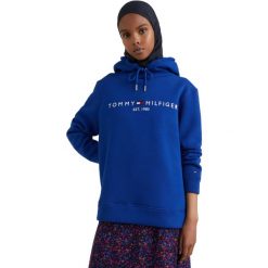 Bluza z kapturem Tommy Hilfiger Fleece Logo Hoody, Kobiety. Niebieskie bluzy TOMMY HILFIGER, l, bez wzorów, z bawełny, z kapturem. Za 590.00 zł.