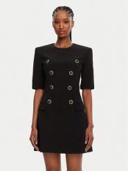 Balmain Sukienka koktajlowa DF1R7330VB00 Czarny Regular Fit. Czarne sukienki Balmain, bez wzorów, z wiskozy, wizytowe, bez kołnierzyka, bez ramiączek. Za 6,599.00 zł.
