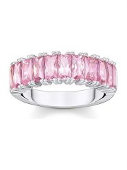 Thomas Sabo Srebrny pierścionek z kryształami rozmiar: 52. Szare pierścionki Thomas Sabo, z kryształem, srebrne. Za 251.45 zł.