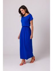 Be Wear Sukienka w kolorze niebieskim rozmiar: M. Niebieskie sukienki Be Wear, m, bez wzorów, z bawełny, bez kołnierzyka, bez ramiączek, maxi. Za 219.60 zł.
