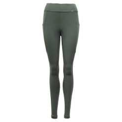 Damskie legginsy jeździeckie z pełną przyczepnością Premiere Bouvardia. Zielone legginsy PREMIERE, bez wzorów, z elastanu. Za 211.50 zł.