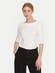 Calvin Klein Bluzka LV044C217G Biały Slim Fit. Białe bluzki Calvin Klein, m, bez wzorów, z bawełny, bez kołnierzyka, bez ramiączek. Za 179.99 zł.
