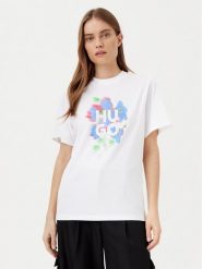 HUGO T-Shirt Vintage 50534545 Biały Boxy Fit. Białe t-shirty Hugo, m, bez wzorów, z bawełny, bez kołnierzyka, bez ramiączek. Za 179.99 zł.