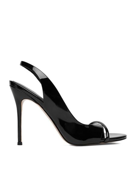 Eva Minge Sandały EO-TALIA-LT1022-201 Czarny. Czarne sandały Eva Minge, bez wzorów, ze skóry, bez obcasa, na szpilce, bez zapięcia. Za 251.99 zł.