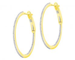 Kolczyki z żółtego złota z diamentami - koła - 0,20 ct - próba 585. Żółte kolczyki Apart, z diamentem, złote. Za 4,390.00 zł.