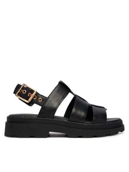 Clarks Sandały Orinoco3 Strap 26186490 Czarny. Czarne sandały Clarks, bez wzorów, ze skóry, bez obcasa, na płaskiej podeszwie, bez zapięcia. Za 319.99 zł.