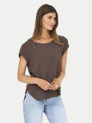 ONLY Bluzka Vic 15142784 Brązowy Regular Fit. Brązowe bluzki Only, bez wzorów, z syntetyku, bez kołnierzyka, bez ramiączek. Za 69.99 zł.